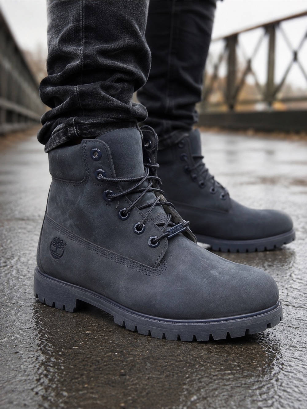Timberland Premium Waterproof Boots Navy Nubuck Size 6 ReBOTL